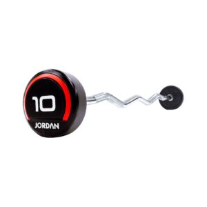 JORDAN® Fixed Barbells - Curl Bar Urethane (Red)