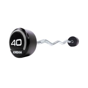 JORDAN® Urethane Barbells - Curl Bars (Grey) CLEARANCE