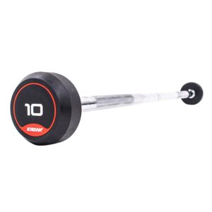 JORDAN® Fixed Barbells - Straight Bar Rubber (Red)