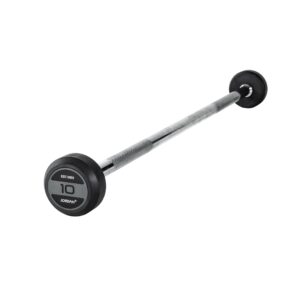 JORDAN® Fixed Barbells - Straight Bar Rubber (Grey)